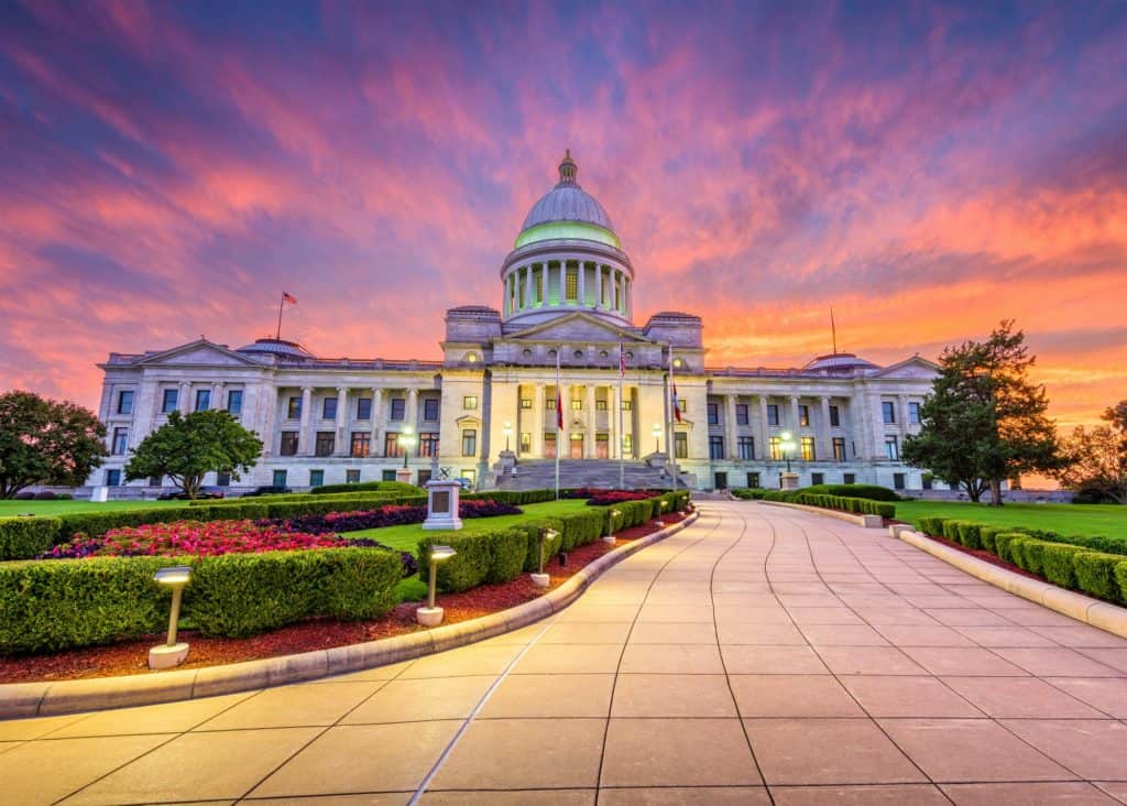 Consider getting your Arkansas real estate license.  Arkansas State Capitol